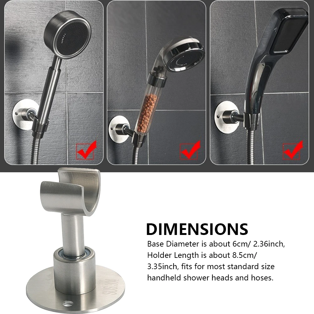 home adjustable angle stainless steel shower head holder universal durable heavy duty with screws hotel waterproof wall mounted free global shipping