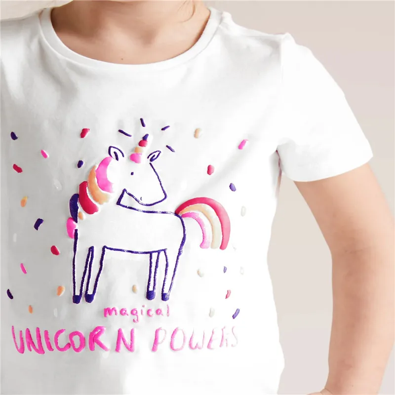 Новое поступление фиолетовые радужные футболки для девочек хлопковая летняя