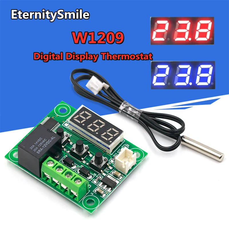 W1209 синий/красный постоянный ток 12 В стандартный термостат для контроля