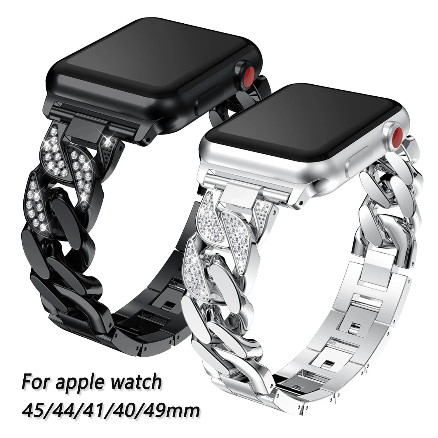 

Metal Diamond Strap For Apple Watch Band Ultra 49mm 45mm 41mm 44mm 40mm 42mm 38mm Exquisite Wristband for iWatch 8 7 6 5 4 SE 3
