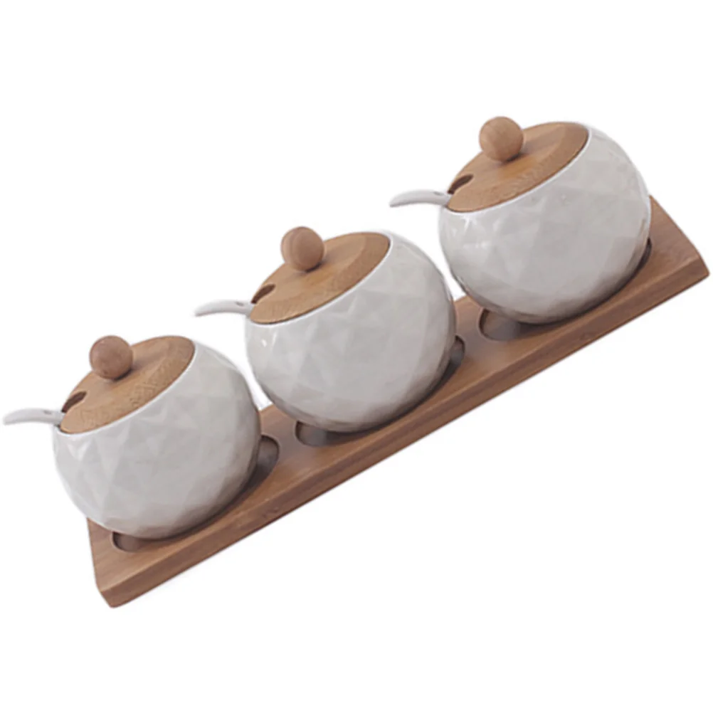 

Kitchen Restaurant Seasoning Box Sugar Container Jars With Spoon Jars With Lids Condiment Containers