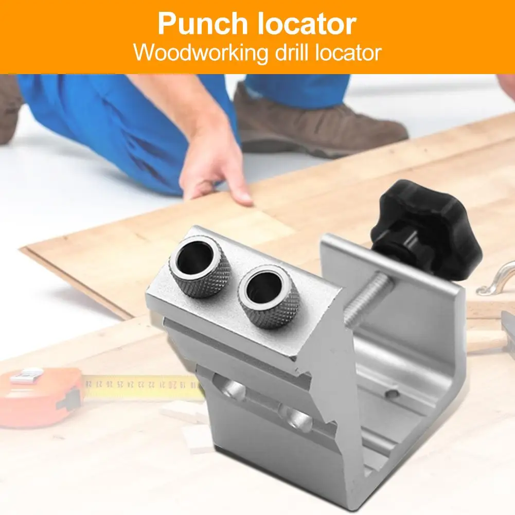 

Aluminium Alloy Hole Drill Jig for DIY Woodworking Positioner Punch Locator Kit Used for Pocket Joinery Wood Drilling Durable