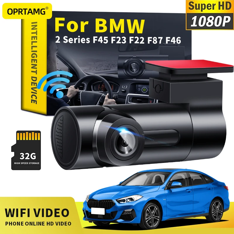 

OPRTAMG Car Dashcam For BMW 2 Series F45 F23 F22 F87 F46 220i 228i 230i 235i 1994-2022 Car DVR MSC 1080P HD Camera WiFi dash cam