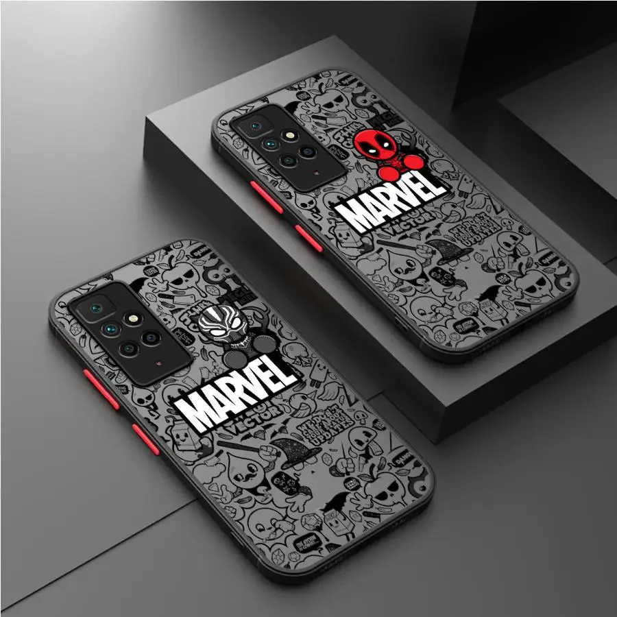 Матовый чехол для Xiaomi Redmi Note 11 13 Pro Plus 10 12 9S 12S 12C 9 8 K40 10C A1 8T 13C Чехол телефона Marvel Iron Man