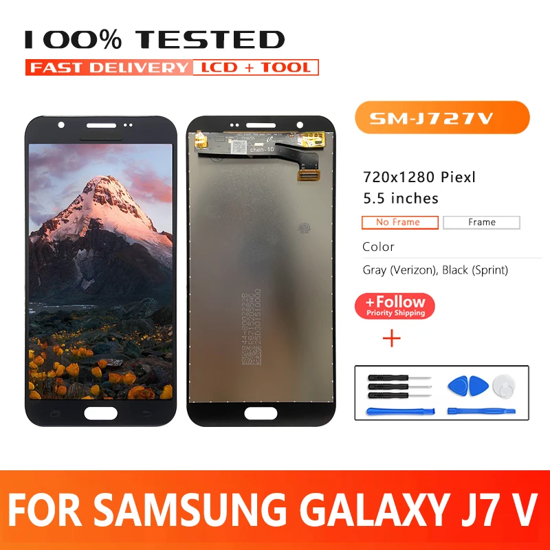 

100% Tested 5.5 LCD For Samsung Galaxy J7 V J727 Display Touch Screen Digitizer Replace For SM-J727P J727V Screen Replacement