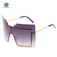 teenyoun new big frame integrated sunglasses luxury brand punk one piece glasses sun glasses women