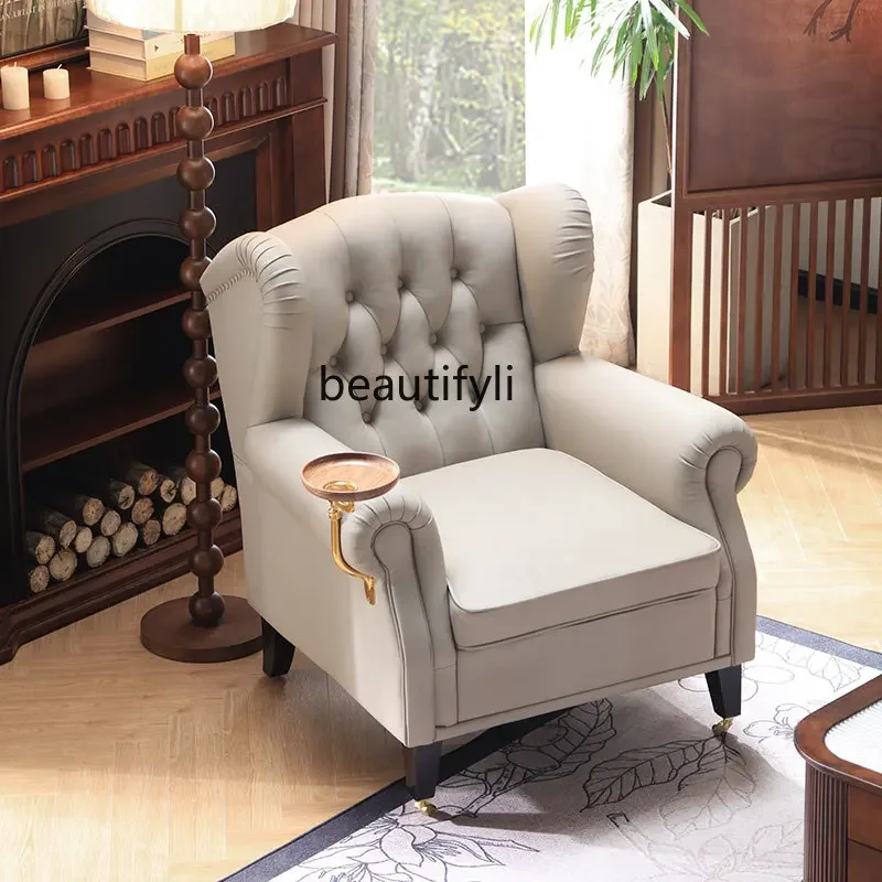 Американский ретро кожаный художественный диван-кресло для гостиной отель-клуб