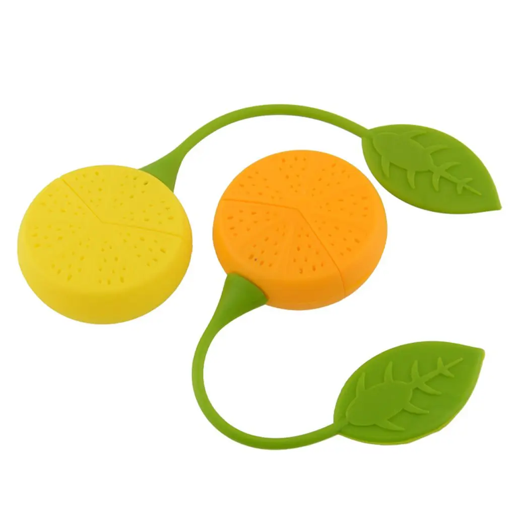 

2020 Lemon Shaped Silicone Perforated Tea strainer Filter Infuser Orange Green