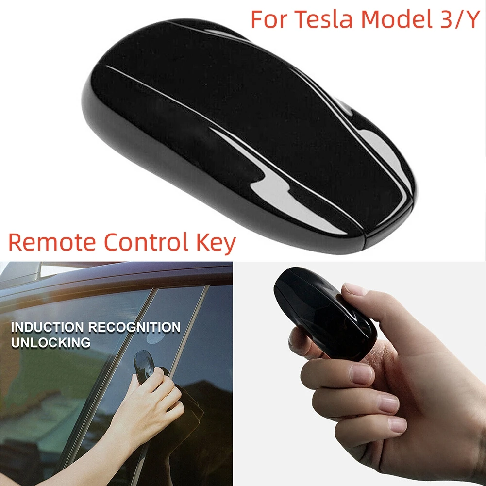 

For Tesla Model 3 Y 2021 2022 2023 1pc Black Plaid Key Fob Smart Keyless Remote 1618096-91-G Remote Control Key Electric Vehicle