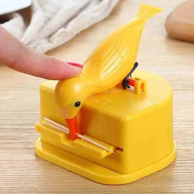 

New Small Bird Toothpick Container Automatic Toothpick Dispenser Toothpick Holder Home Decoration Kitchen Accessories