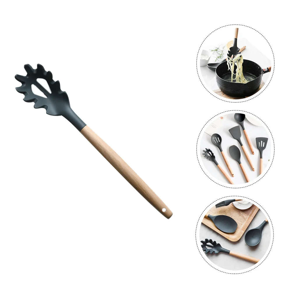 

Pasta Catch Stainless Steel Spatula Non-stick Spoon Suite Pasta Serving Spoon Silica Gel Noodle Strainer Noodles Colander