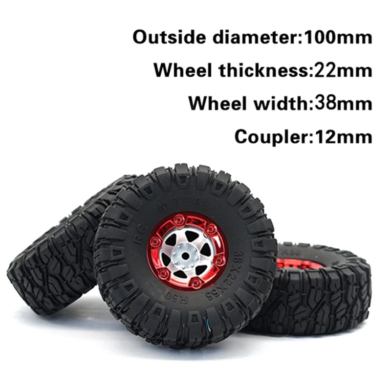 1:12 RC Truck Crawlers 100 мм резиновые шины с шестигранными колесами для Wltoys 12428 12423 FY01 FY02 FY03