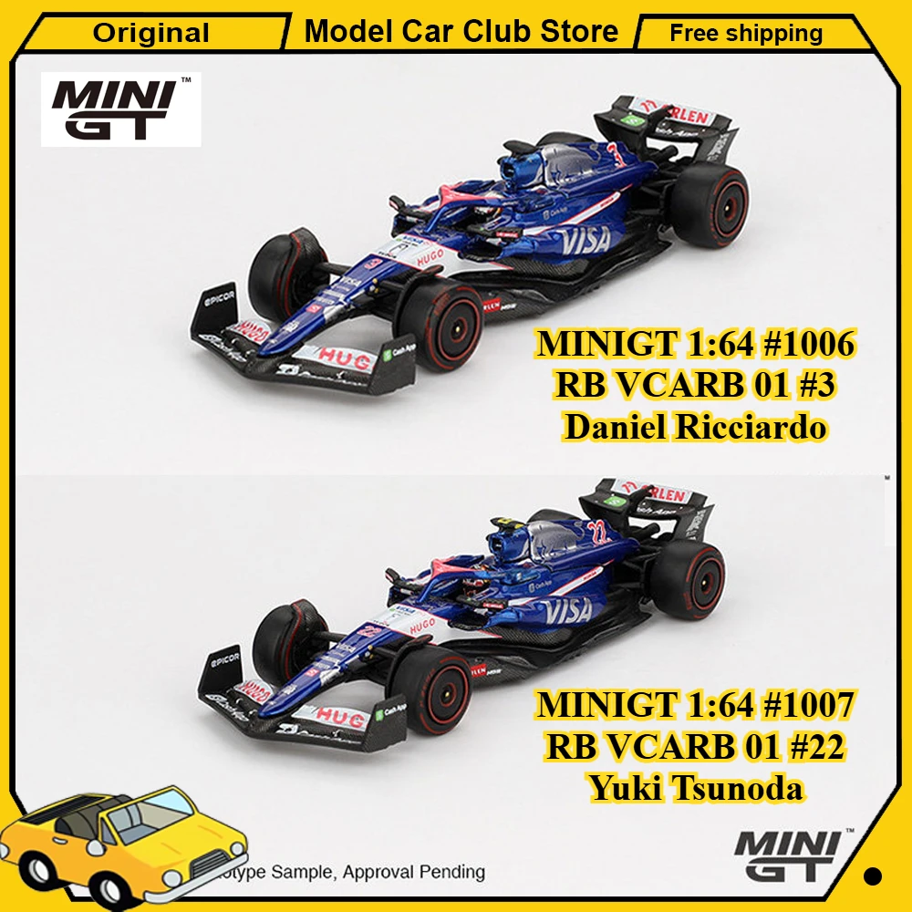 Фото MINIGT 1:64 # 1006 # 1007 Red Bull RB VCARB 01 # 3 # Модель автомобиля F1 Бахрейн 2024 года, литая под давлением, коллекционная, миниатюрная, игрушка, подарок для хобби №1