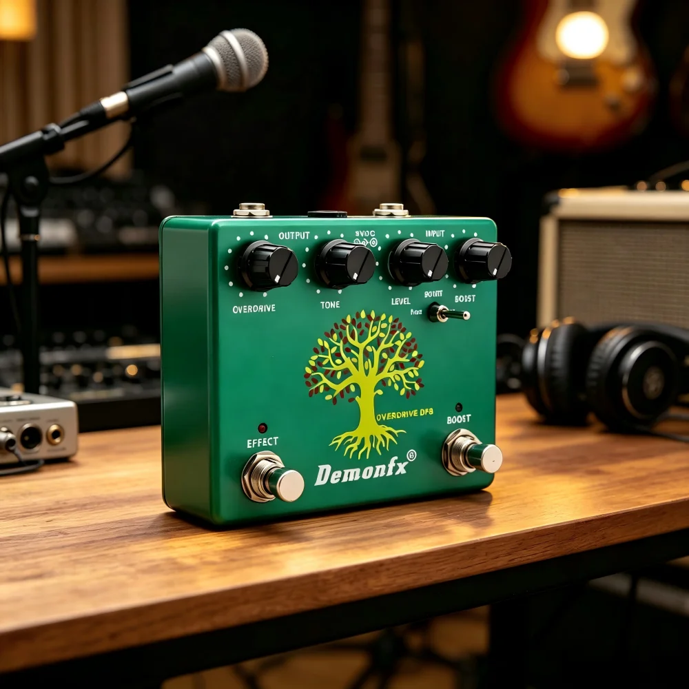 Фото Педаль эффектов для гитары Demonfx DF8 Deluxe Tube Drive TS808 Booster в одном корпусе, винтажный звук, овердрайв, эффекты для электрогитары №3