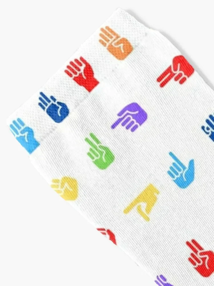 Носки с радужным алфавитом ASL движущиеся чулки прозрачные милые носки для мужчин