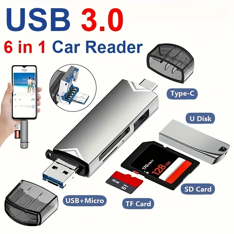 Кардридер Otg 6 в 1 USB 2 0 Micro Sd