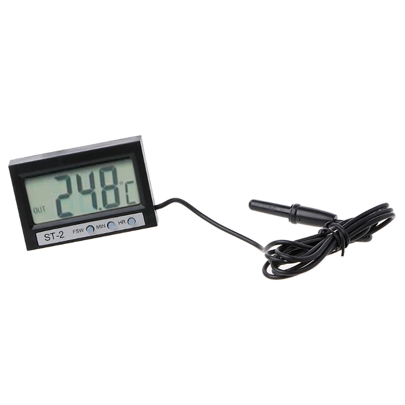 

-50C~70C In Out LCD Dual-Way Digital Car Thermometer & Clock ST2 For Air-condition Icebox Icehouse Car And House