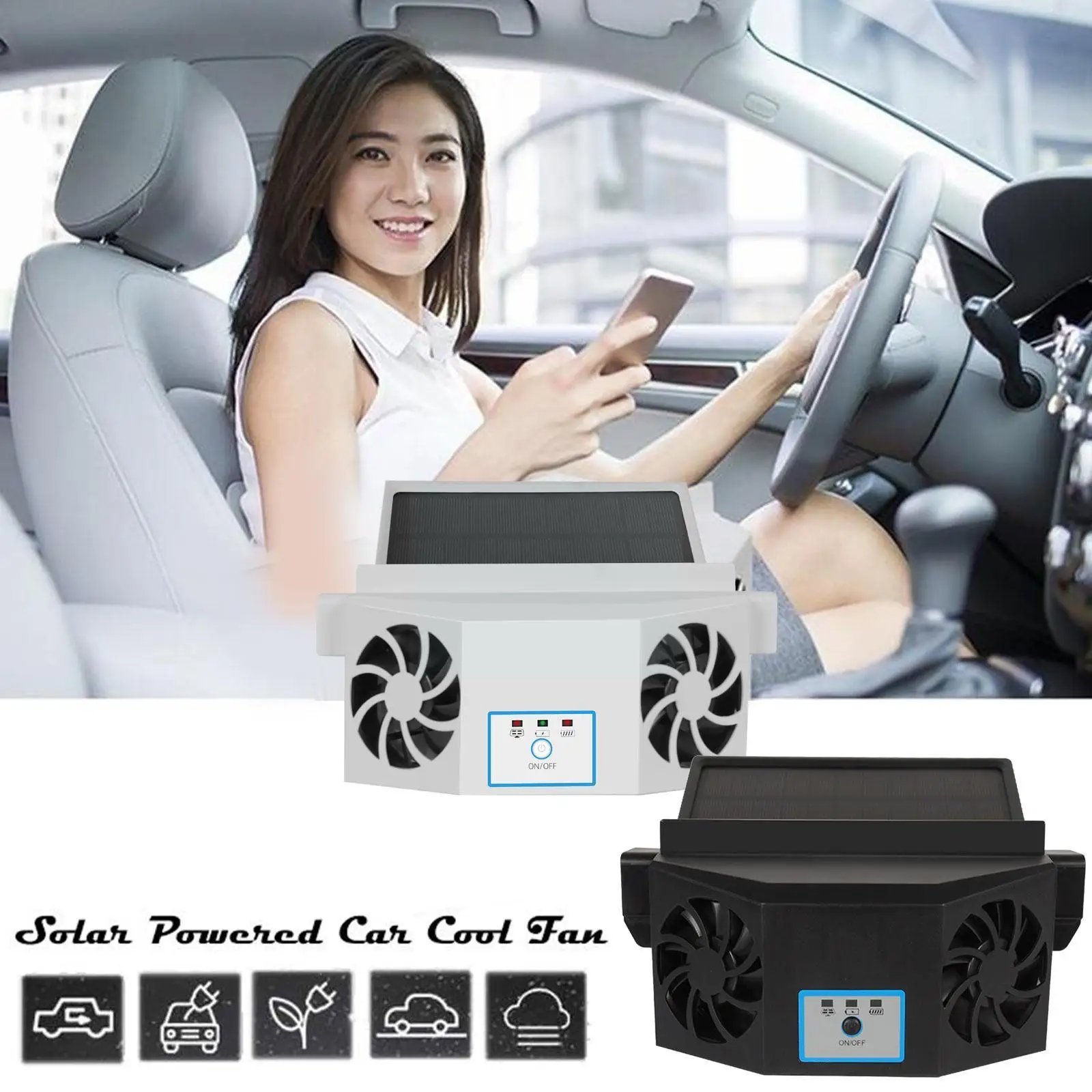 

Автомобильный вытяжной вентилятор на солнечной батарее/USB с двойной зарядкой автомобильный вытяжной кондиционер с циркуляцией воздуха вен...