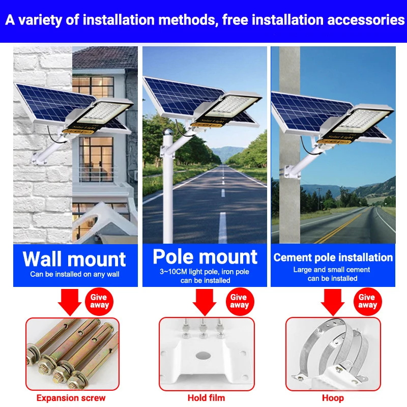 NEW Split solar street light outdoor Waterproof LED Solar wall lamp with remote control For garden Backyard Security Lighting