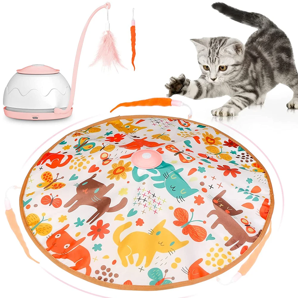 

Electric Cat Toy USB Charging 360 Rotating Interactive Puzzle Intelligent Pet Items Cat Supplies Accessories Cat Teasing Feather