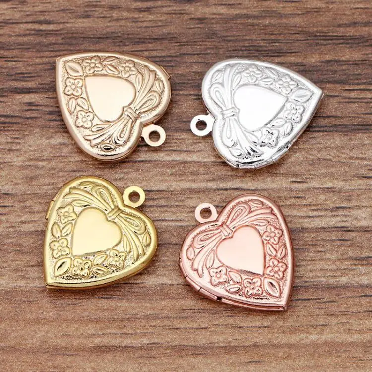 4Pcs Wholesale Platinum 20mm*23mm Vintage Photo Frame Charm&Pendant Photo Locket Frame For DIY Necklace Jewelry Making Accessory