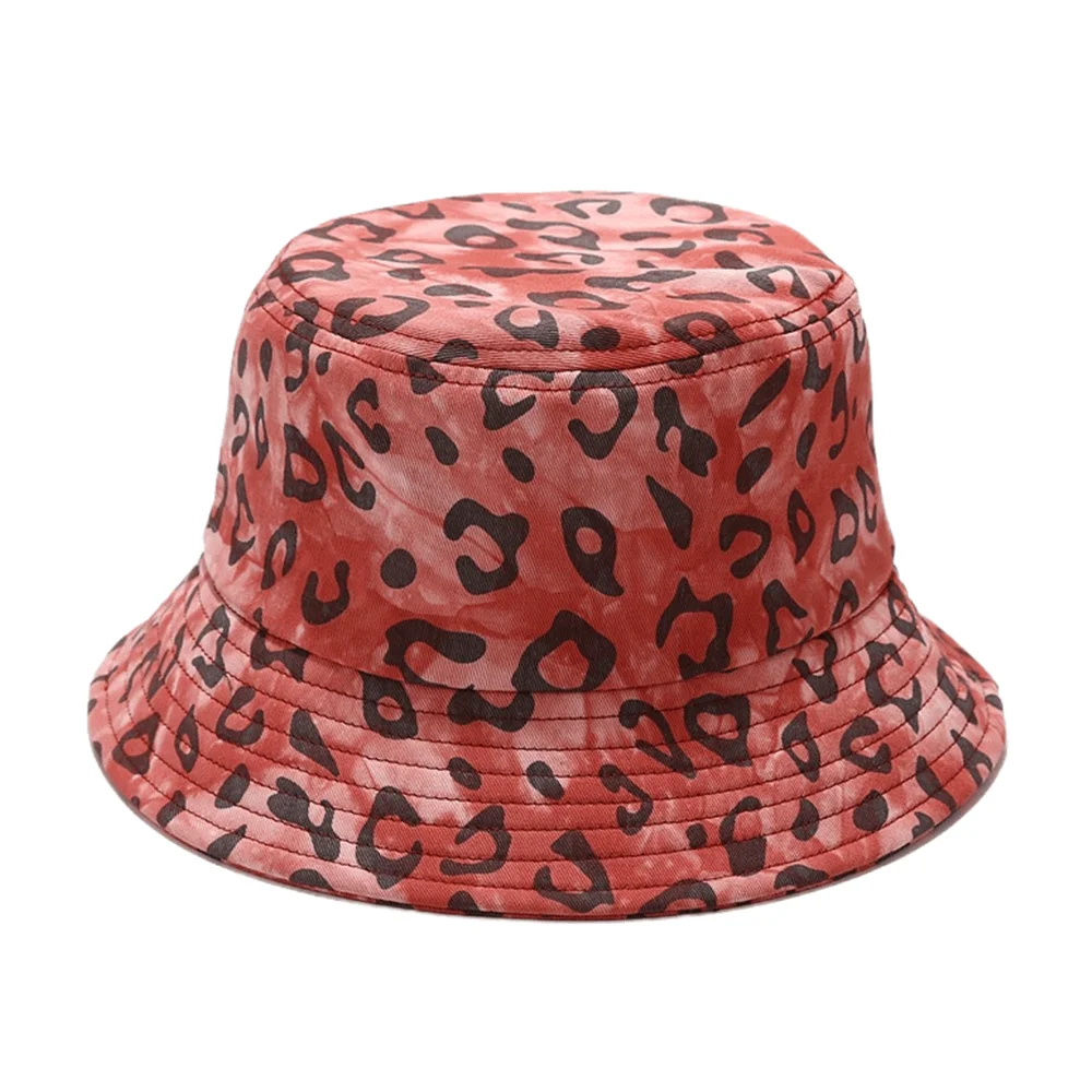 

Brand New Leopard Print Bucket Hat Women European American ins Cotton Basin Hats Fmale Summer Outdoor Sun Protection Panama