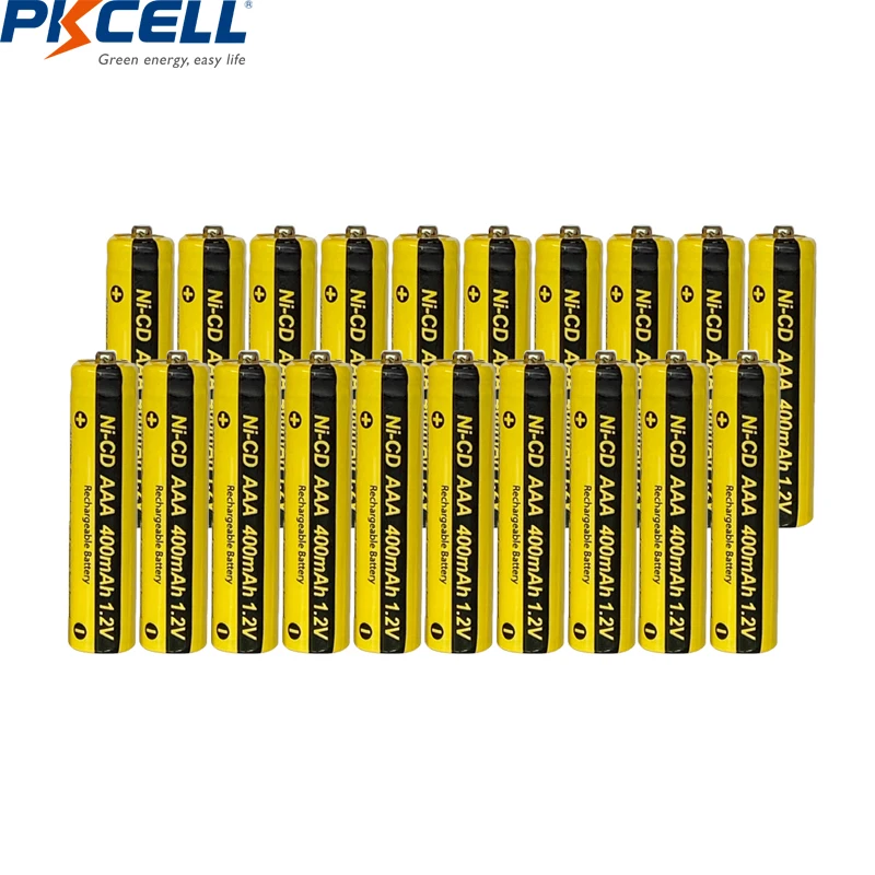 

Перезаряжаемые Ni-CD аккумуляторы 20 шт./лот * PKCELL 400 мАч AAA, NiCd 3A 1,2 V