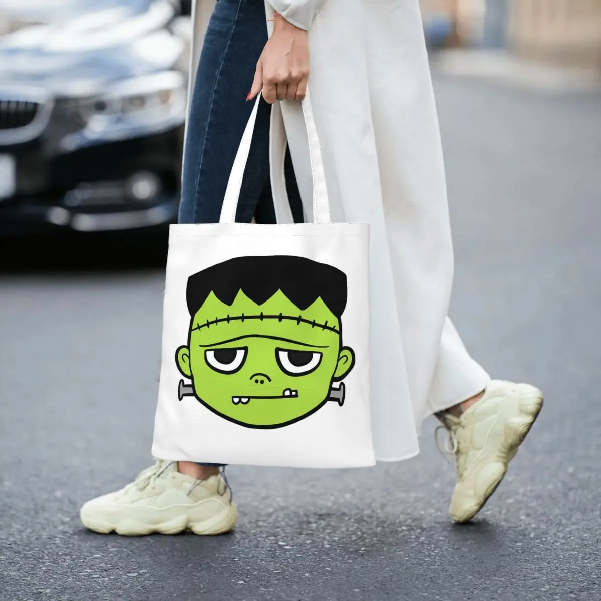 Frankestein Chibi Totes Canvas Handbag Women Canvas Shopping Bag