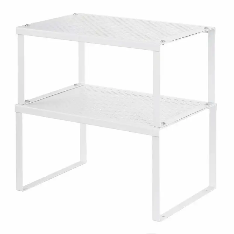 

Pack Expandable Stackable White Counter Storage for Kitchen Cabinets by Utensil holders Jewelry organizer Pegboard Bathroom sink
