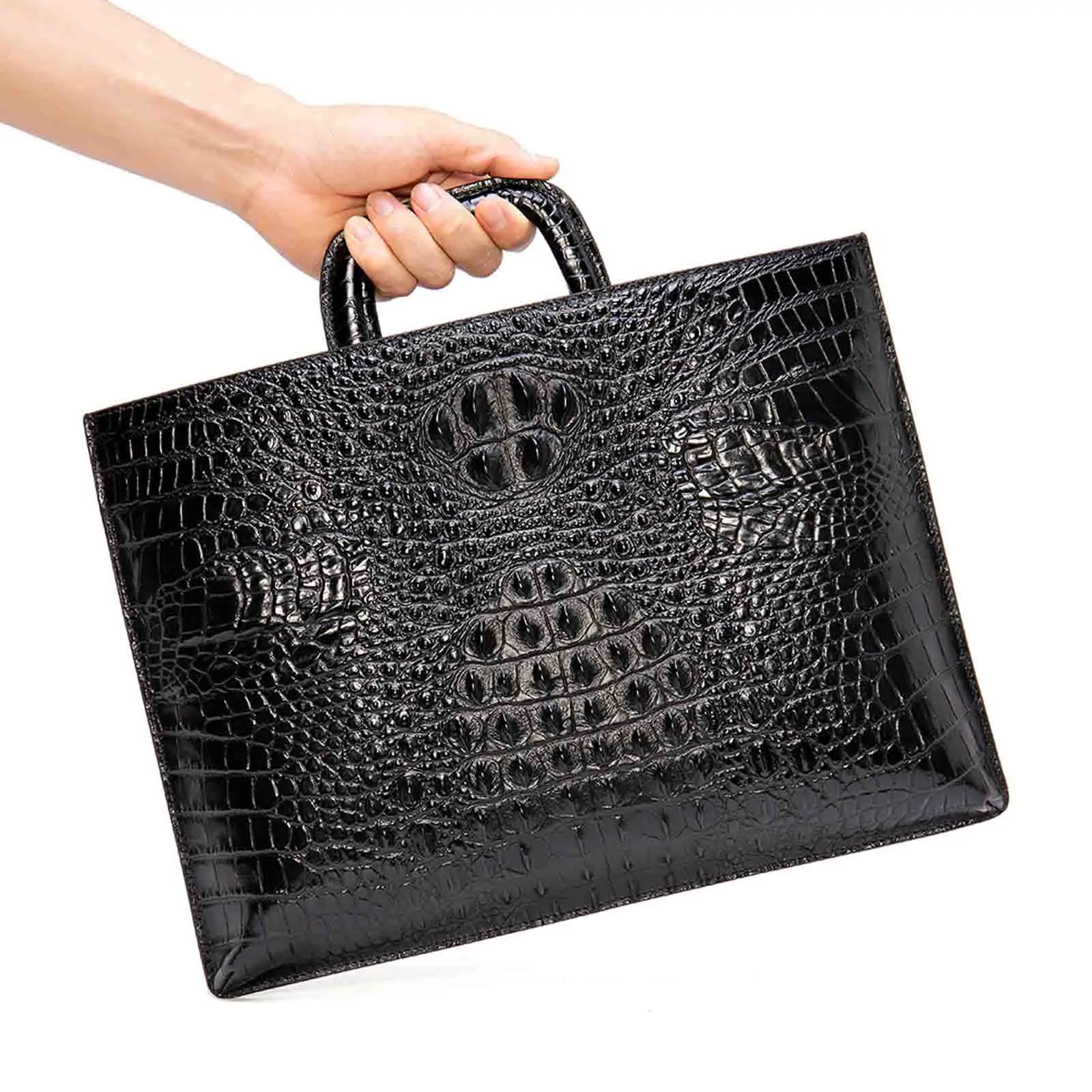 Motingsome Crocodile Bag Cowhide Briefcase Luxury Genuine Leather Business Shoulder Handbags and Purses Office Hand Bag 2022 New