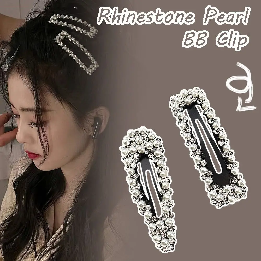 

Rhinestone Pearl BB Clip Star Same Style Side Clip Retro Bang Clip Korean Style Hairpin Women Jewelry Accessories