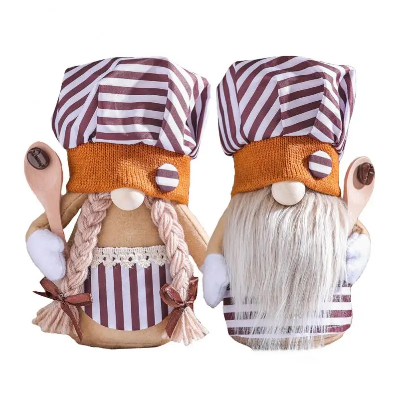 

Кукольные украшения, милая плюшевая безлицевая карликовая кукла, уникальный дизайн, креативное украшение для дома, кофейная кукла ручной р...