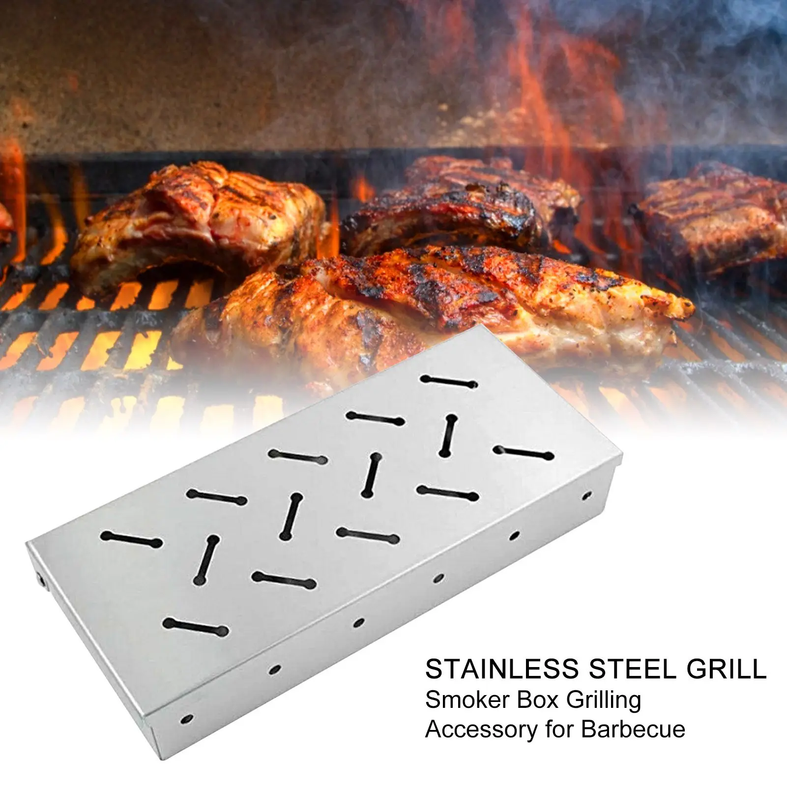 

Picnic Ovens Accessories Stainless Steel Outdoor BBQ Charcoal Barbecue Infused Smoke Flavor Smoked Barbecue Smoker Box