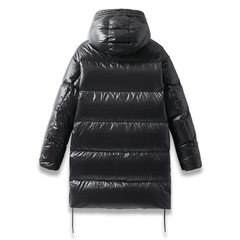 Роскошная зимняя мужская одежда YEAE черная пуховая куртка толстый теплый средний