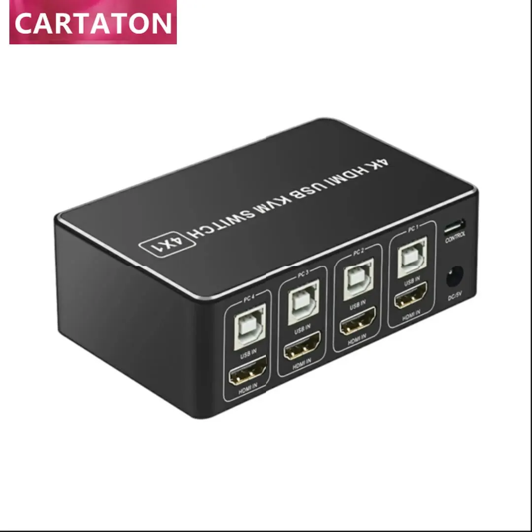 KVM-переключатель HDMI USB 4 порта ввода 1 выход Поддержка 4K 60 Гц с большим |