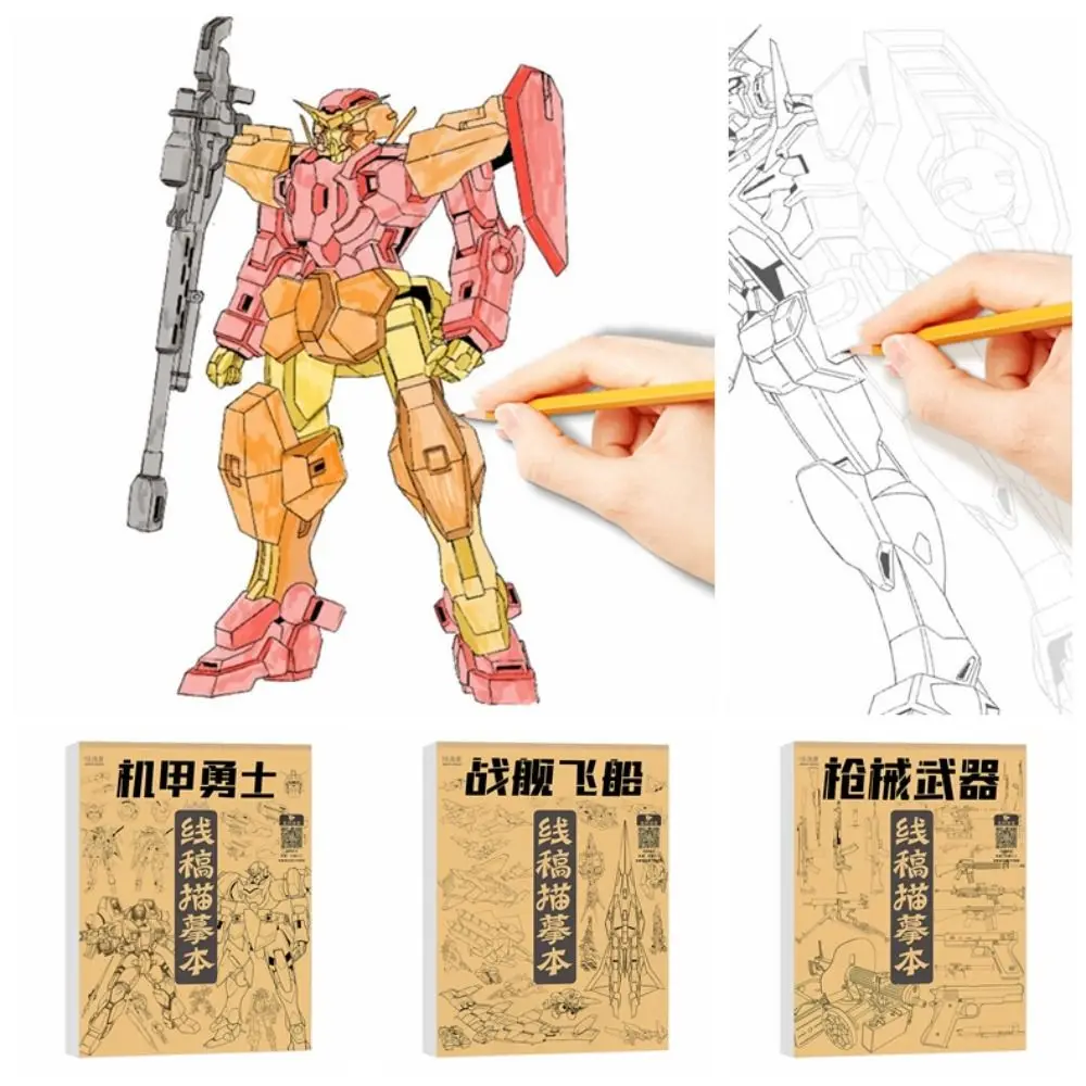 

Hero Characters Hand Painted Tutorial Book Mech Warrior Battleship Art Tracing Sketch Practicing Studying Art Supplies Student