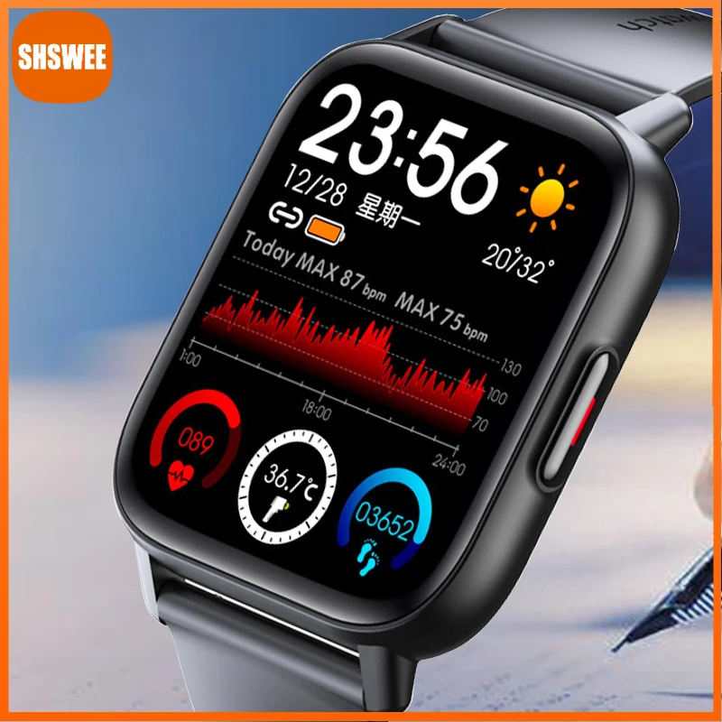 

Смарт-часы с измерением температуры, Bluetooth, пульсометром и функцией вызова