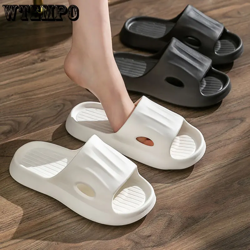 Men Slippers Non-Slip Flip Flops Plus Size Soft Sole Eva Indoor Slides Home Thick Platform Sandals Bathroom Shoes Dropshipping