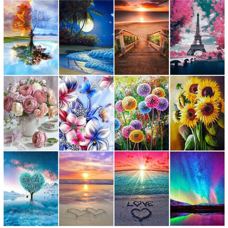 

5D алмазная живопись «сделай сам», животное, кошка, круглая вышивка, Пляжный Пейзаж, мозаика, картина, украшение для дома