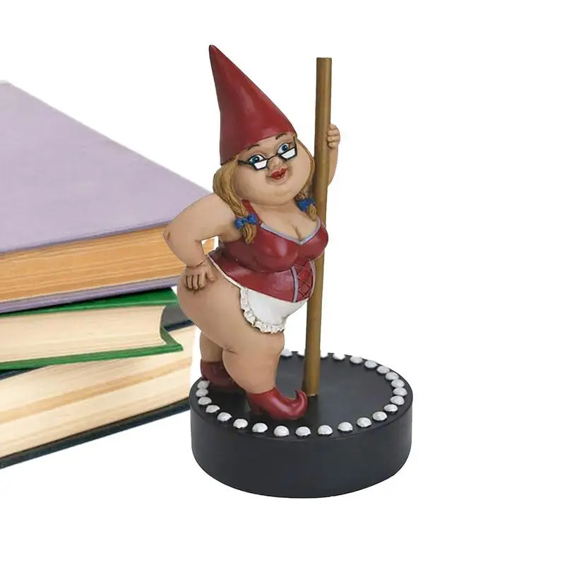 

Садовый шест, танцующий гном, смола, искусственная/наружная скульптура для внутреннего двора, газона, забавная статуя, украшение для сада