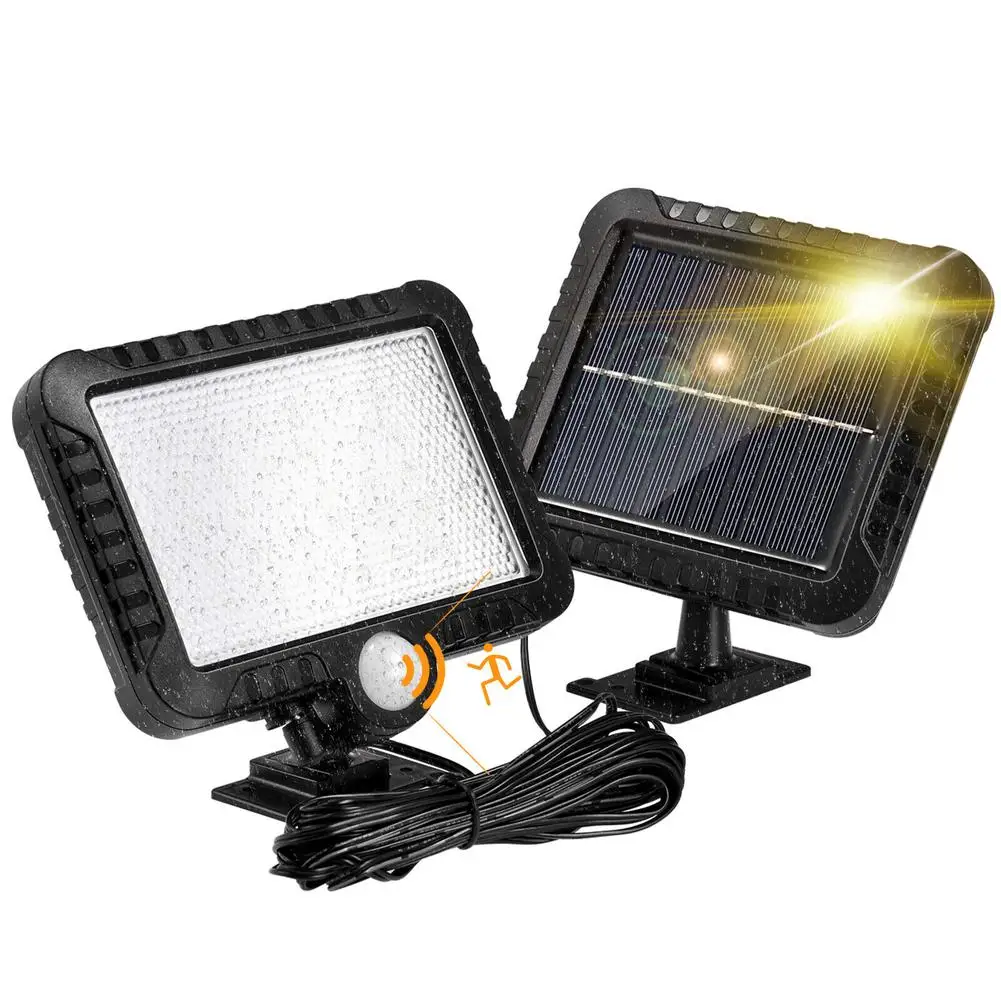 

56led Solar Split Wall Lamp 3 Modes Motion Sensor Street Lights For Paths Courtyards Gardens Garages Emergency light