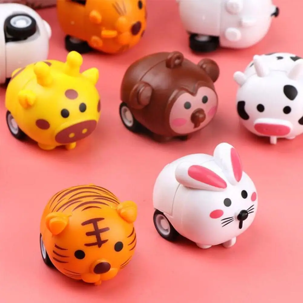 

Children's Toy Pull Back Car Mini Cute Small Animal Kindergarten Children's Inertia Gift Reward Birthday Trolley Car W9M3