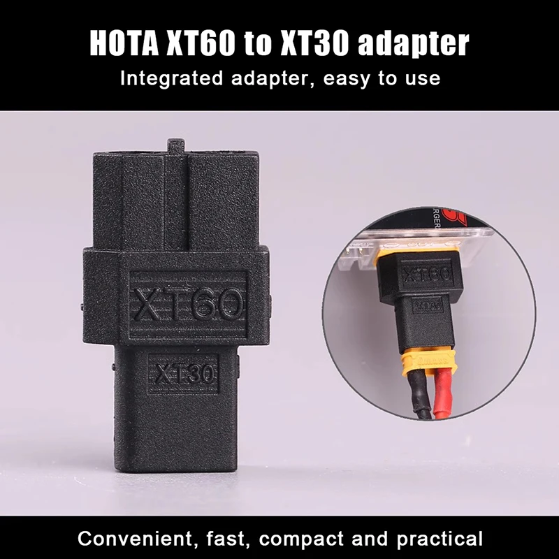 Фото 1/2 шт. новые переходники HOTA XT60 (гнездо) на XT30 (штекер) для аккумуляторов радиоуправляемых моделей самолетов, запасные части №3