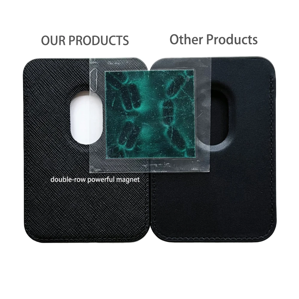 Magnetic Suction Type Luxury Mb Saffiano Leather Card Holder for Apple Iphone 15 14 13 12 Mag Safe Wallet for Phone Accessories