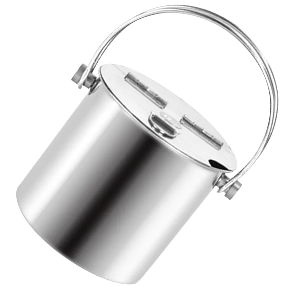 

Stainless Steel Ice Cube Light Ice Cubes Drinks Barrel Handled Ice Pail Stainless Steel Ice Storage Bucket Ice Bin Lid