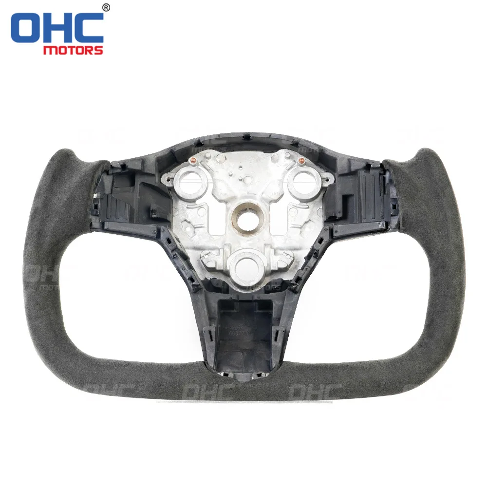 

For Tesla Model Y Aircraft Disc Full Suede/suede Car Modified Yoke Steering Wheel