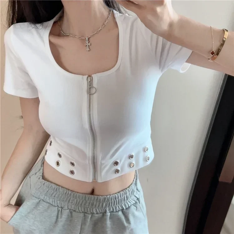 2024 новая модная универсальная повседневная футболка с коротким рукавом женский