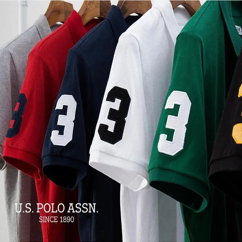 Поло США ASSN. Рубашка-поло мужская с короткими рукавами Классическая брендовая