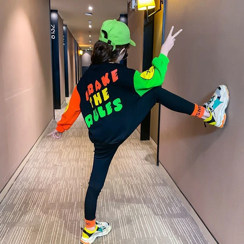 Костюм для девочек и мальчиков свитшот + штаны хлопок 2 шт./компл. 2022 дешевая