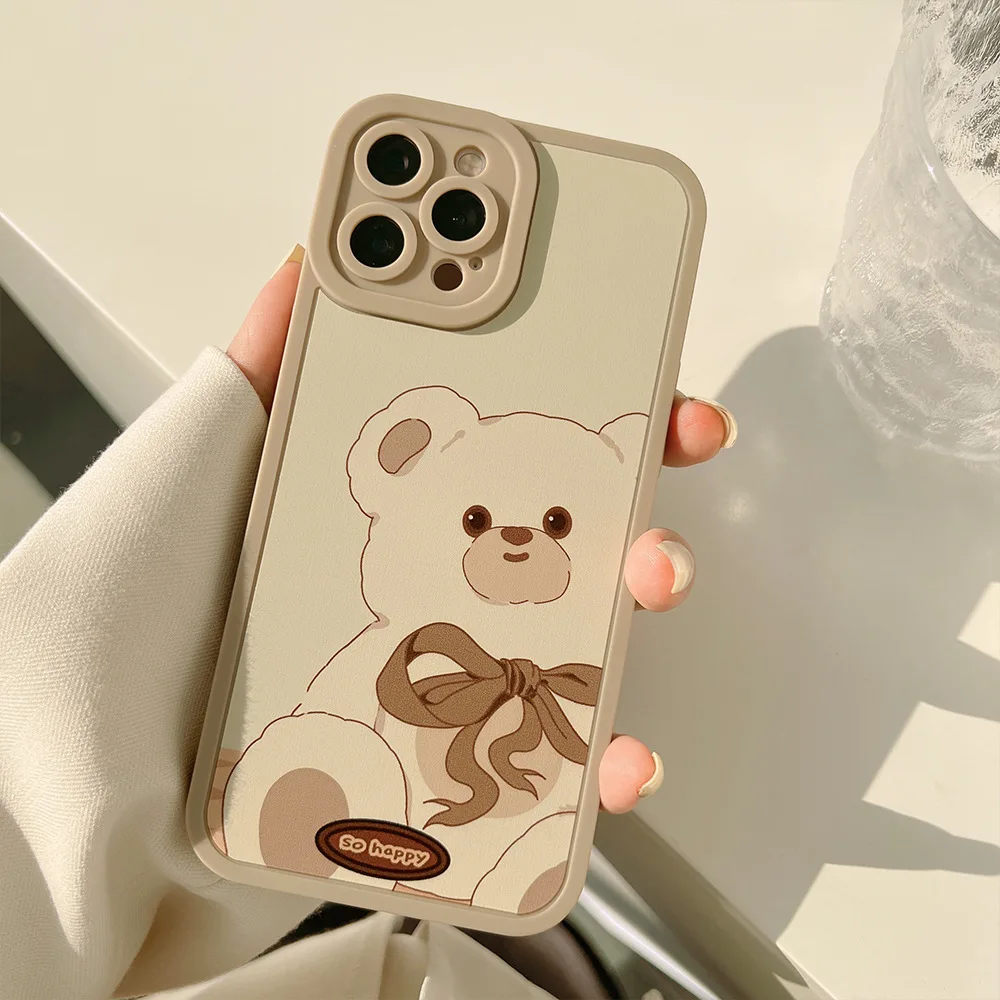 

Cartoon Cute Bear Soft Silicone retro Bear Phone Cases for Iphone 12 13 Pro X XR XS MAX 12 13 Mini 11 Pro Max 7 8 Plus SE2 Cover